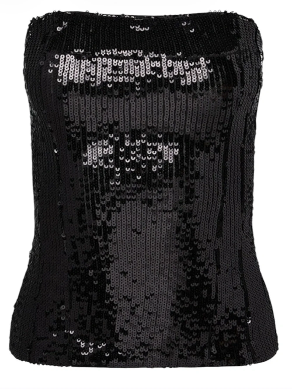MICHAEL KORS Black Sequin Strapless Fitted Tube Top Size Small